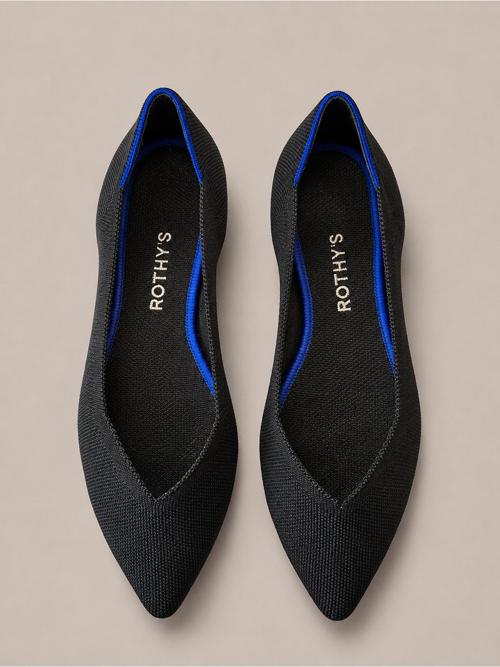 Rothy’s The Point Black Solid Pointed Toe Flats Size 9.5